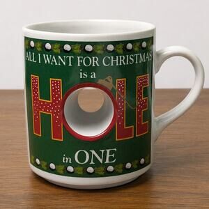 Vintage Papel Coffee Mug Official Hole in One Golf Ceramic Christmas Cup